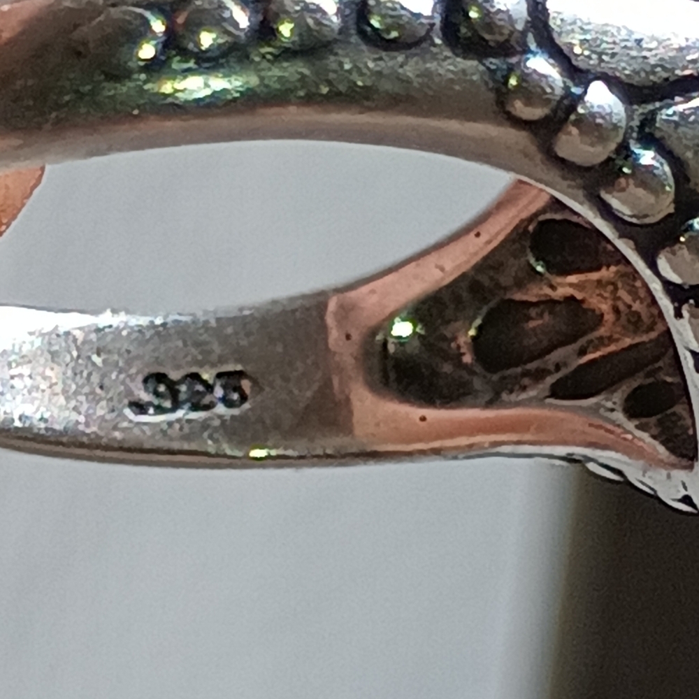 Vintage Shube Dakota West Sterling Silver .925 Rhodonite Ring Size 7.75 * - Picture 3 of 6